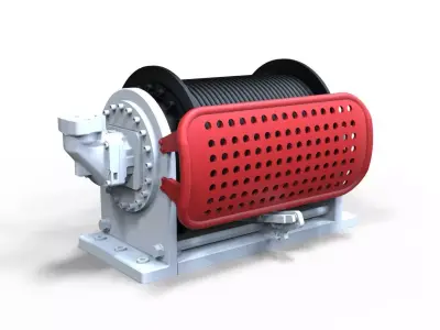 Crane winch functioning 3D print model