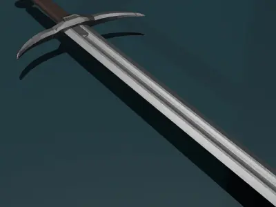 game ready low poly sword Free 3D model 2
