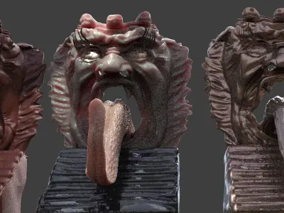 Demon Statue Gate of Hell Detailed version  3D model