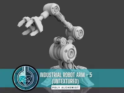 Industrial Robot Arm - 5-Untextured  3D model