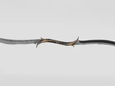 Two Blade Ancient Sword 3D model
