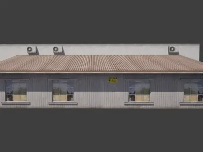 Building  City Village Work Street Low-poly Low-poly 3D model