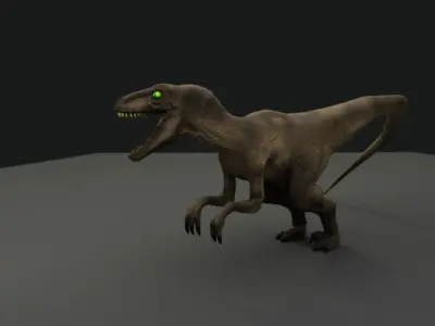Velociraptor Rigged 3D model