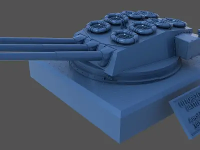 Italian 381-50 triple turret - Personal license - 1-72 scale 3D print model
