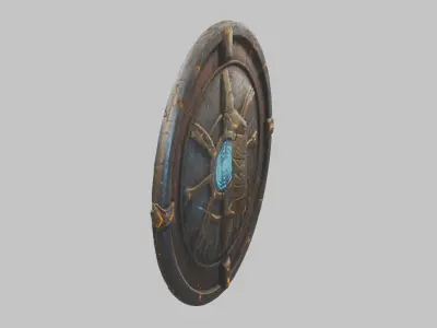 SKull shield medieval lowpoly game asset Low-poly 3D model