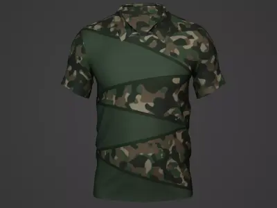 Military Soldier Clothing T-shirt Low-poly 3D model 41