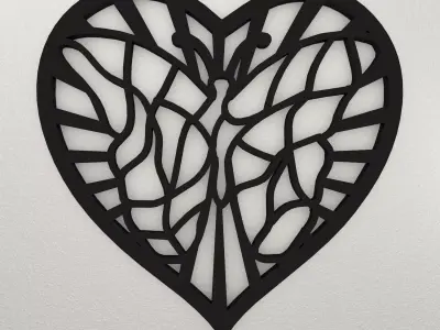Butterfly Love Wall Decoration WARAJ52 3D print model