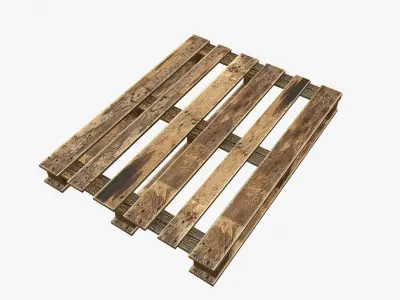 Box Collection wooden Low-poly 3D model