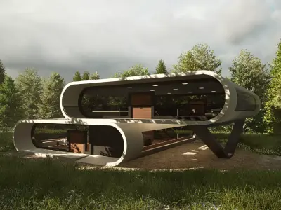 Retro Space Age Cyberhouse Free 3D model
