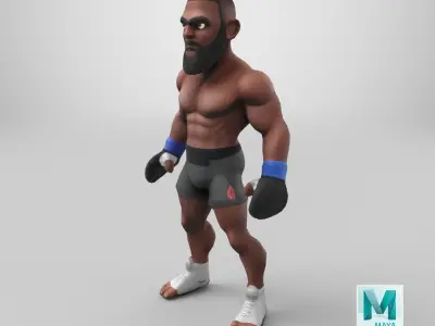 Fighter character Boxer MMA - 3D Model