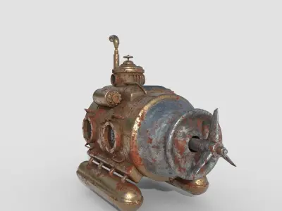 Steampunk Submarine 3D model by kayrox120