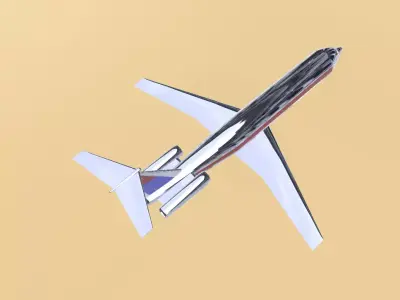 Fictional Twin Rear Engine Jetliner DC-9-40 Inspired series 3D model