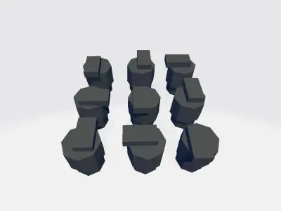 Military Buttons Low-poly 3D model