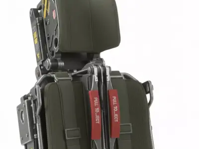 Martin-Baker Mk7 Aircraft Ejection Seat High-Fidelity Low-poly 3D model