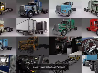 Semi Trucks Collection 3D Model Pack