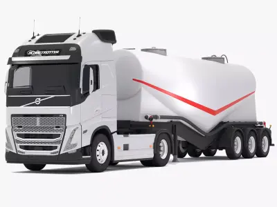 Volvo FH16 2021 With Cement Trailer 3D model