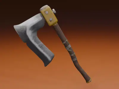 Survivalists axe PBR Low-Poly Game READY -5 Low-poly 3D model