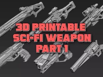 3D Printable Sci-Fi Weapon Part 1 3D model