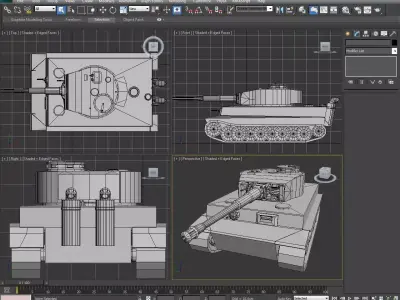 Tank Tiger or Pz 5 Low-poly 3D model