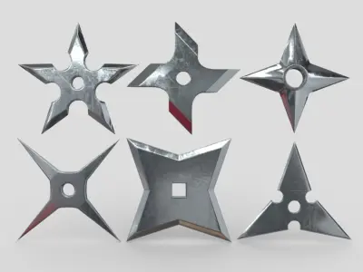 Shuriken Pack Low-poly 3D model purchase