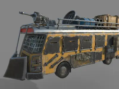 Apocalypse bus Free low-poly 3D model