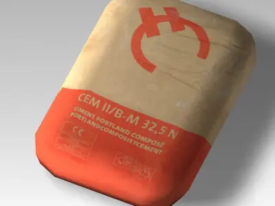 Bag 05 cement bag Low-poly 3D model