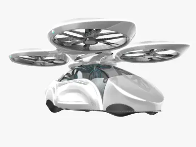 Sci-Fi Futuristic Passenger Drone Rig 3D model