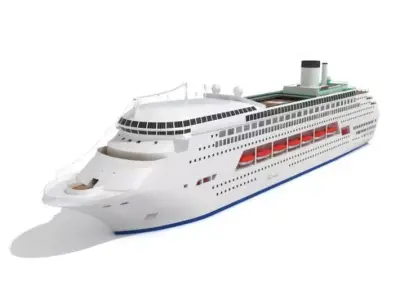 White Cruise Liner 3D model