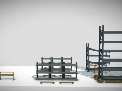 Low Rack pack Low-poly 3D model