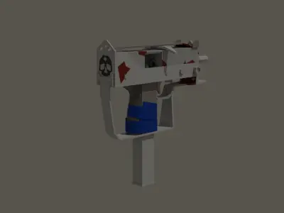 A post-apocalypse style MAC-10 Low-poly 3D model