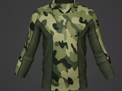 Military Soldier Clothing T-shirt Low-poly 3D model 19