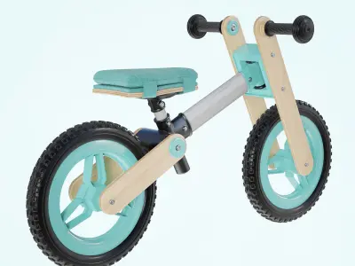 My First Go Balance Children Bike Turquoise 3D model