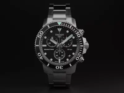 3d watch tissot seastar 1000 chronograph 3D model