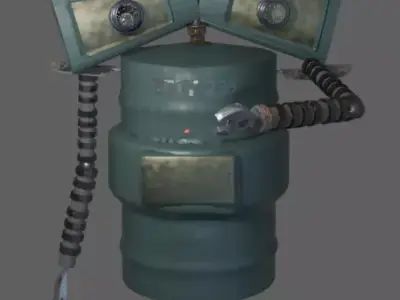 Sad Robot Low-poly 3D model