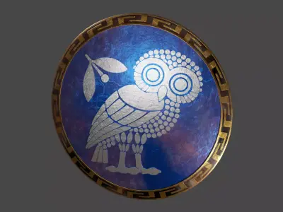 Ancient Greek City State Shield - Athens 3D model