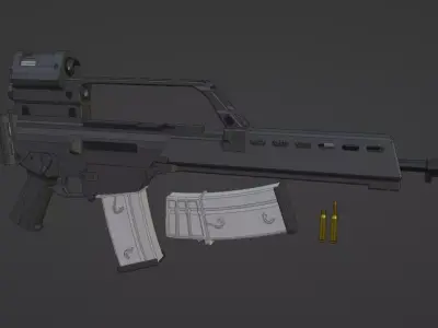 low-poly HK G36 Free 3D model