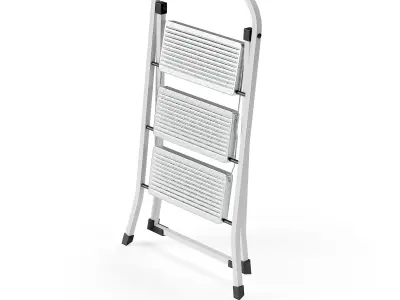 3-Step Metal Stepladder Low-poly 3D model