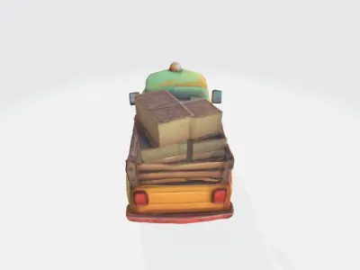 Pickup cartoon truck 3D model