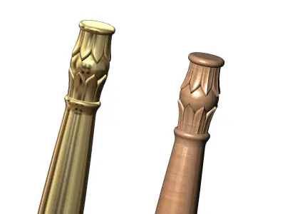 Carved lotus bead ornament capital column relief 3D print model
