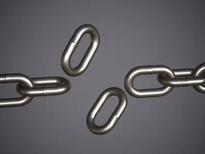 Chain Steel Low-poly 3D model