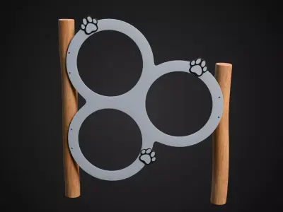 Dog Hoop Jump Low-poly 3D model