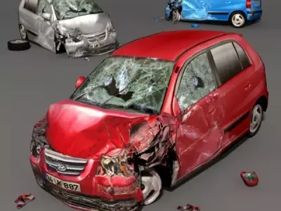 Scrap Car 01 Low-poly 3D model
