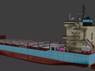 Container ship LAURA Low-poly 3D model