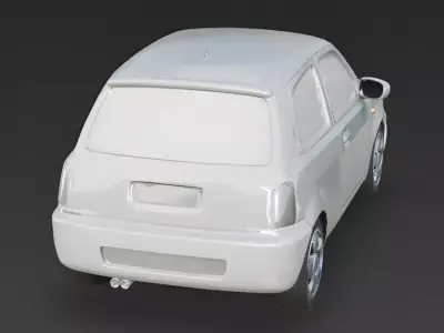 The Urban Breeze White Compact Car 3D Model Low-poly 3D model