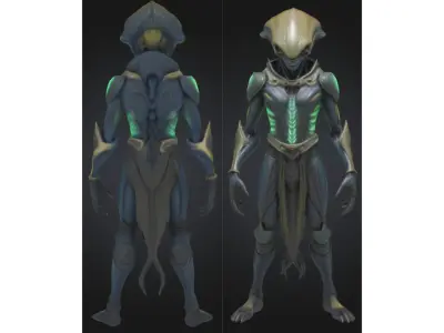 Advanced Extraterrestrial Soldier Low-poly 3D model