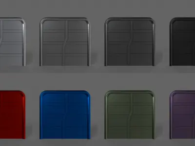 PBR Sci-Fi Door 2 Low-poly 3D model