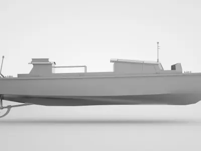 Lifeboat - Type 7 - World War 2 Warship 3D model
