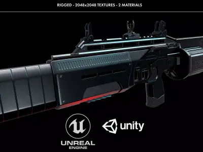 Crye Six12 Shotgun Low-poly 3D model