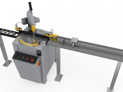 Mitre Saw Adjustable and Rigged 3D model