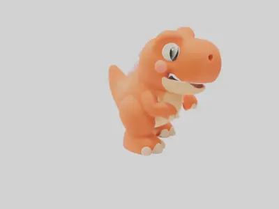 Cartoon Cute Trex Low-poly 3D model